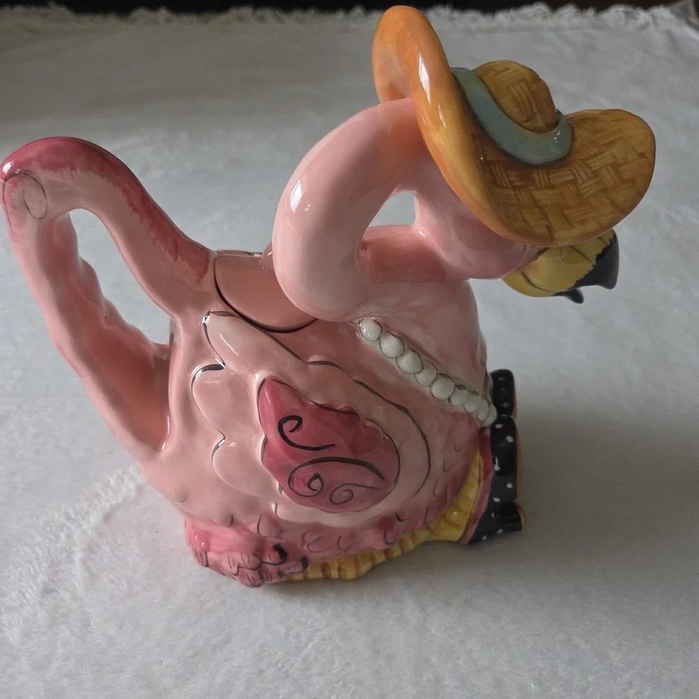 Blue Sky‎ Pink Teapot Precious Flamingo Unique Collectable Heather Goldminc Gift